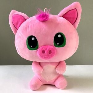 Fiesta Big Head Pink Pig Plush Stuffed Animal 10.5” Sitting Position Super Soft